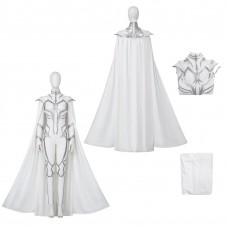 Hela White Jumpsuit What If Season 2 Cosplay Costumes with Cape