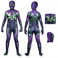 Kids Miles Morales Cosplay Jumpsuit Spider-Man Purple Reign Suit Halloween Costumes