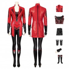 Captain America 3 Scarlet Witch Suit Wanda Maximoff Halloween Cosplay Costume Red Outfit