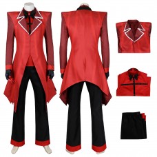 Alastor Halloween Cosplay Costumes Hazbin Hotel Suit Red Outfits for Men