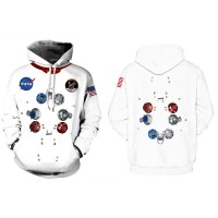 3D Print Suit Nasa Astronaut Pattern Long Sleeve Hoodies  