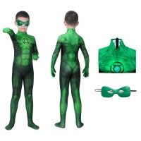 Hal Jordan Cosplay Jumpsuit Green Lantern Suit For Kids  