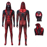 Marvel's Spider-Man Miles Morales Cosplay Costume Spider-Man Crimson Hood Version Jumpsuit  