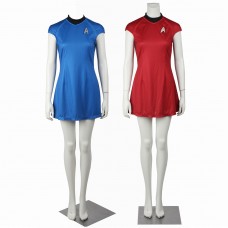 Star Trek Into Darkness Women Cosplay Suit Blue Red Costumes Halloween Dress Outfit