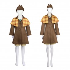 Detective Peach Brown Cosplay Costumes Game Princess Peach Showtime Suit Adult Kids Outfits