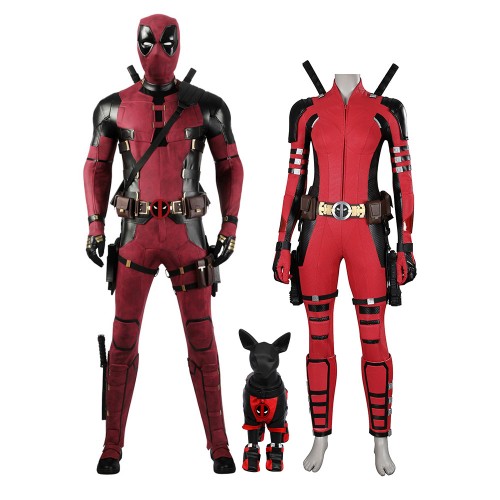 Deadpool 3 Costumes 2024 Couples Deadpool Wade Wilson Suit Lady Deadpool Cosplay Outfits with Dogpool Clothes